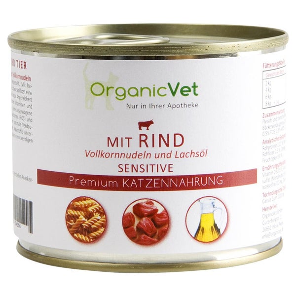 Dosennahrung Sensitive Rind f.Katzen 200 g