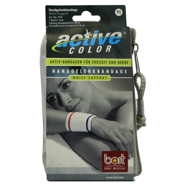 BORT Activecolor Handgelenkbandage M wei 1 St
