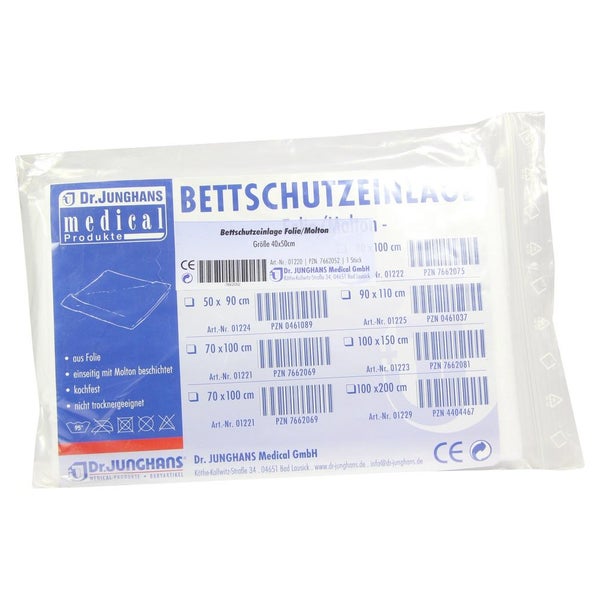 Bettschutzeinlage Folie Molton 40x50 cm 1 St