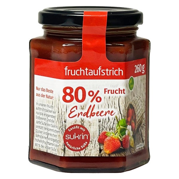 Sukrin Fruchtaufstrich Erdbeere 80% 260 g