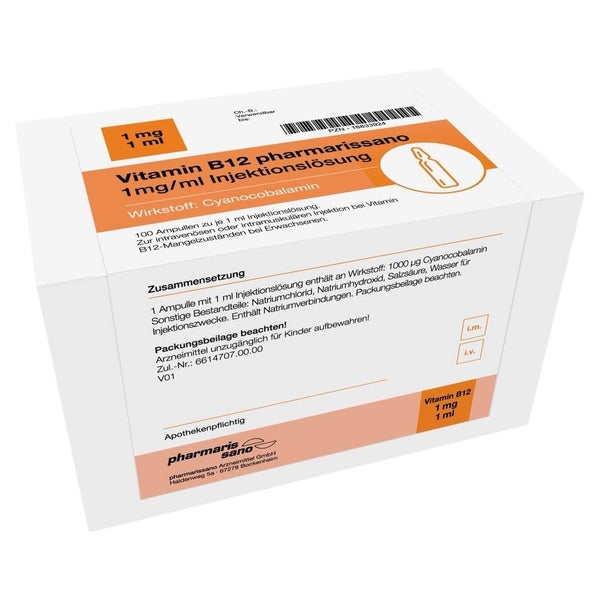 Vitamin B12 Pharmarissano 1 Mg/ml Injektionslösung 100X1 ml