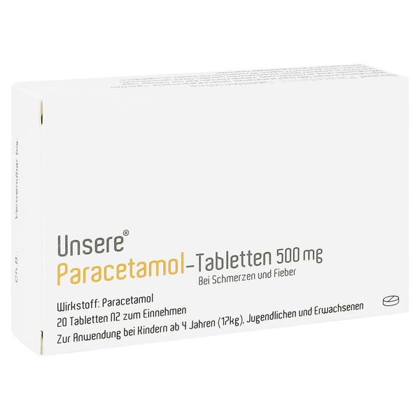 Unsere Paracetamol-tabletten 500 Mg 20 St
