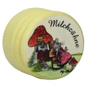 Milchzahndose Holz bunt mit Bild groß 1 St