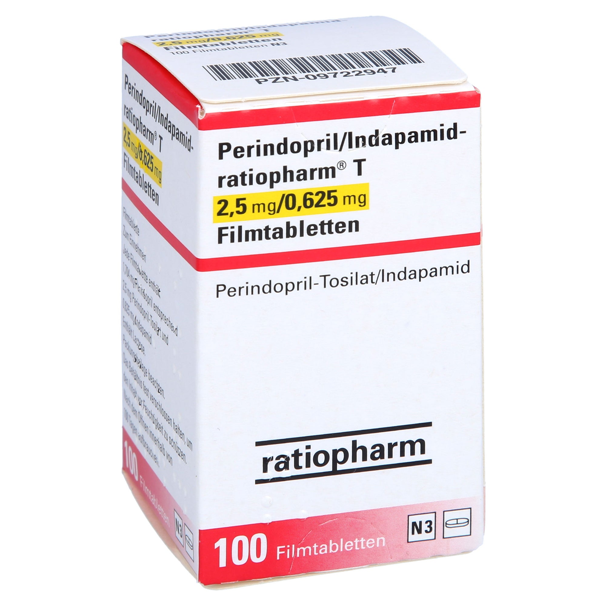 Perindopril/Indapamid-ratiopharm T 2,5mg/0,625mg | medpex