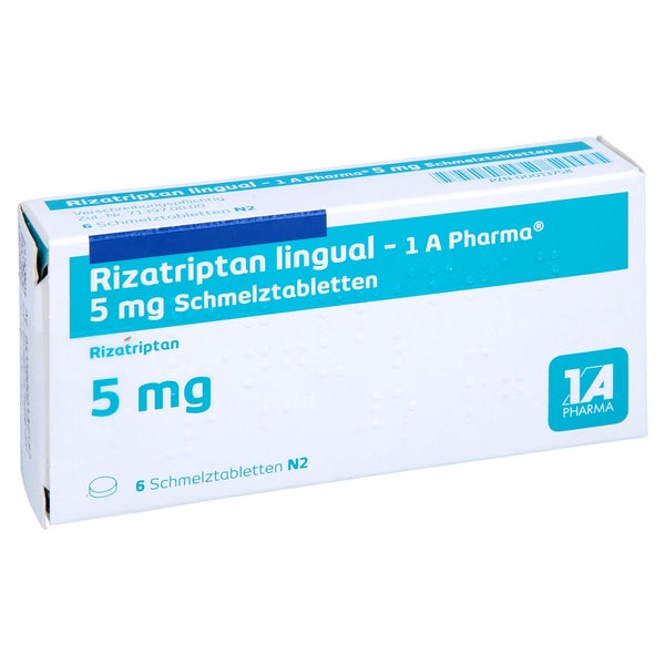 RIZATRIPTAN lingual-1A Pharma 5 mg Schmelztabl. 6 St