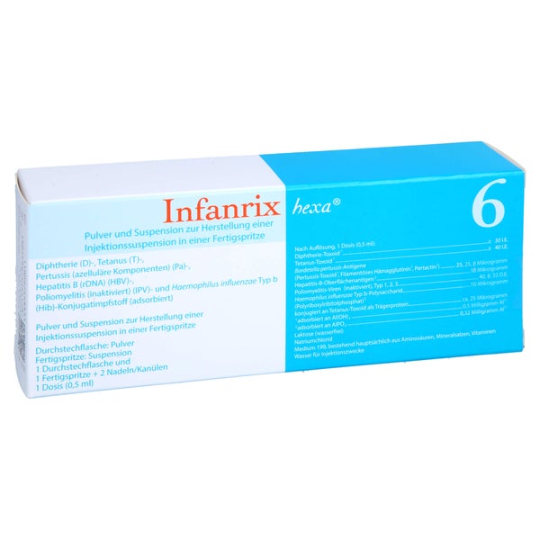 INFANRIX hexa Fertigspr.Plv.u.Susp.z.H.e.Inj.Susp. 1 St