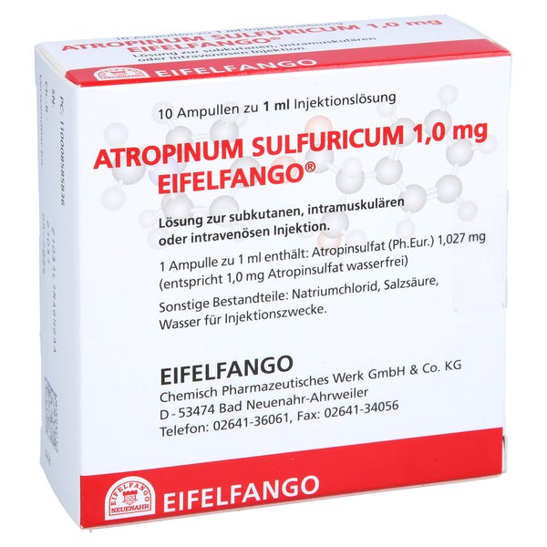ATROPINUM SULFURICUM 1,0 mg Injektionslösung 10X1 ml