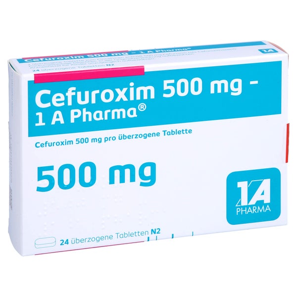 CEFUROXIM 500 mg-1A Pharma überzogene Tabletten 24 St