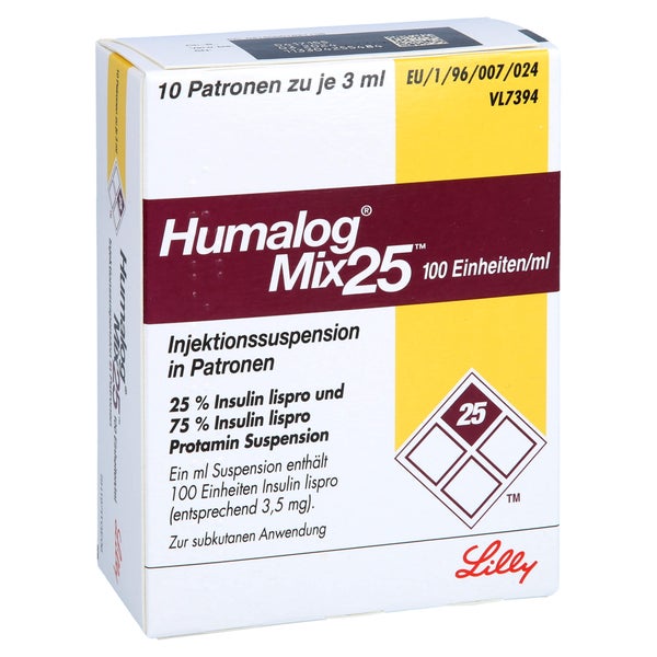 HUMALOG MIX 25 100E/ml Patronen 10X3 ml