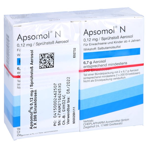 Apsomol N 200 Hub Dosieraerosol 2 St