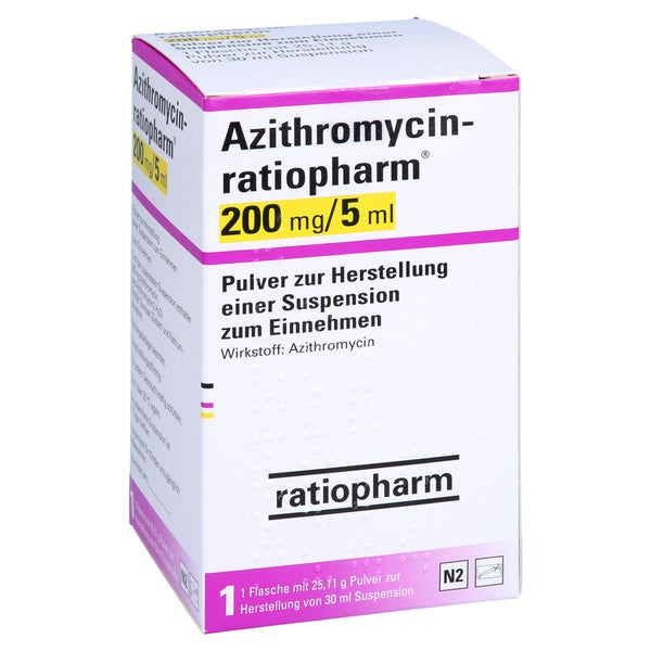 AZITHROMYCIN-ratioph.200mg/5ml Plv.z.Susp.-Herst. 30 ml