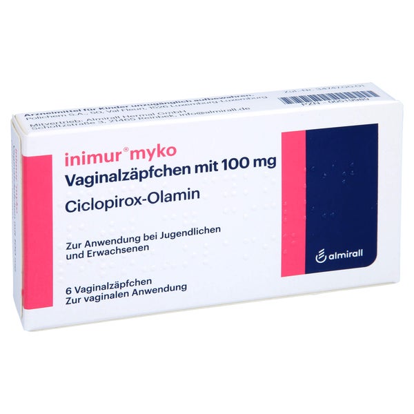 INIMUR myko Vaginalzäpf.m.100 mg Ciclop.Olamin 6 St