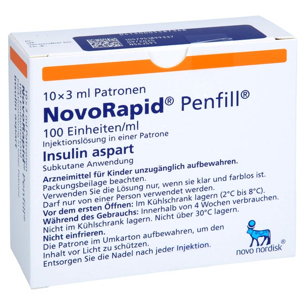 NOVORAPID Penfill 100 E/ml Inj.-Lsg.i.e.Patrone 10X3 ml