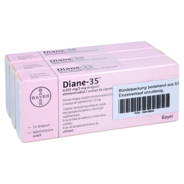 Diane 35 Überzogene Tabletten 3X21 St