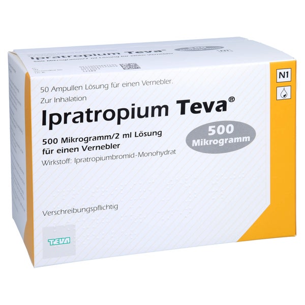 IPRATROPIUM Teva 500 µg/2 ml Lsg.f.e.Vernebl. 50X2 ml
