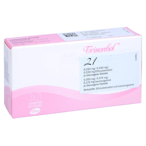 Trinordiol 21 Überzogene Tabletten 3X21 St