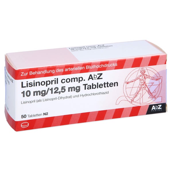 LISINOPRIL comp. AbZ 10/12,5 mg Tabletten 50 St