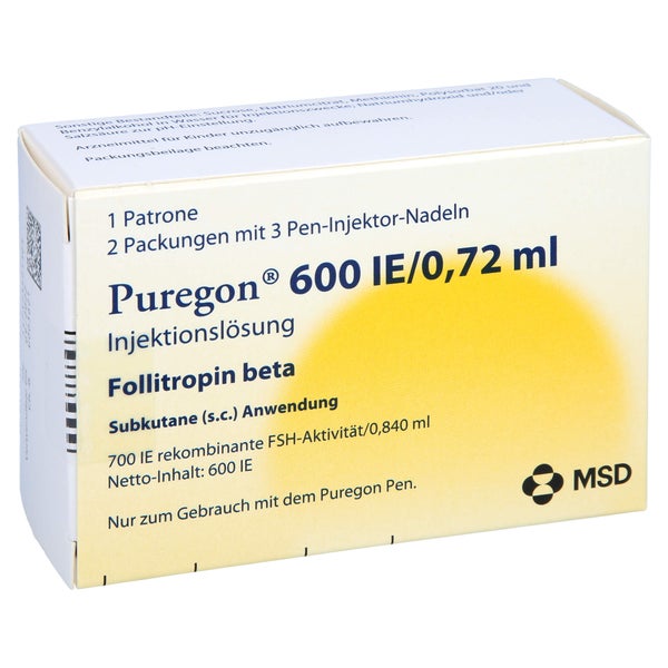 PUREGON 600 I.E./0,72 ml Injekt.-Lsg.i.Pat.+6 Nad. 1 St