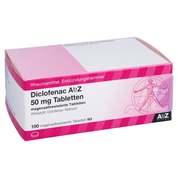 DICLOFENAC AbZ 50 mg magensaftresistente Tabletten 100 St