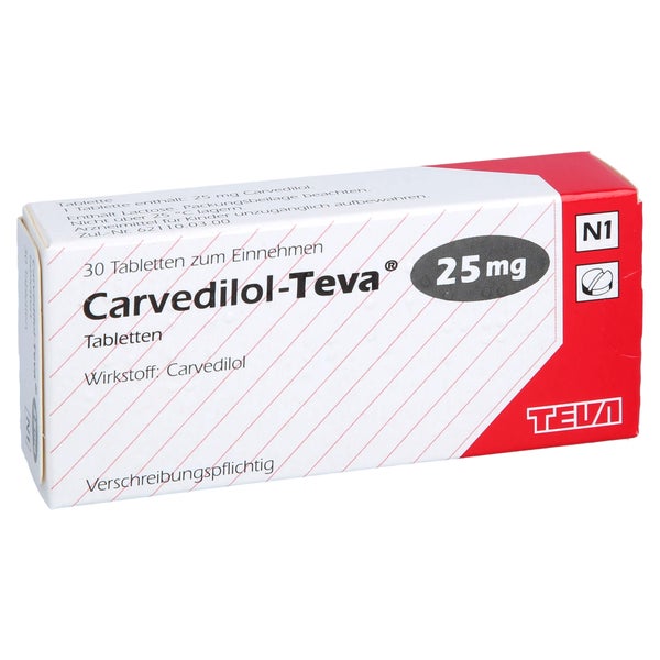 Carvedilol Teva 25 mg Tabletten 30 St