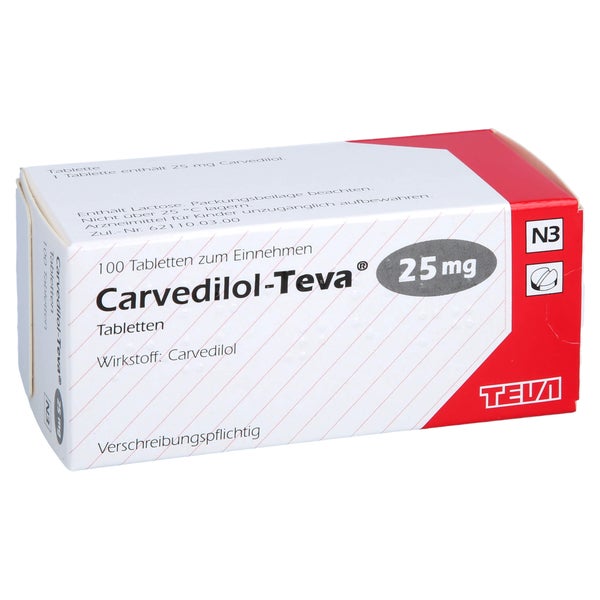 Carvedilol Teva 25 mg Tabletten 100 St
