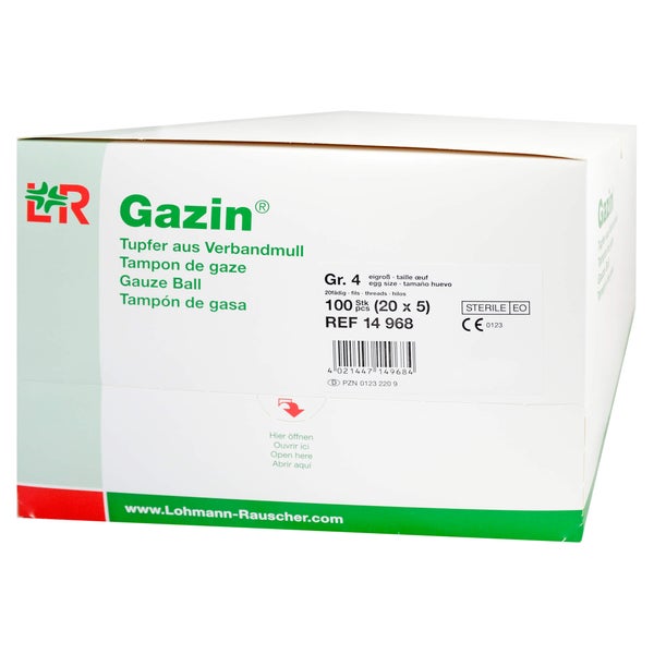 Gazin Tupfer Eigr.steril 2+3 Schutzr.o.R 100 St
