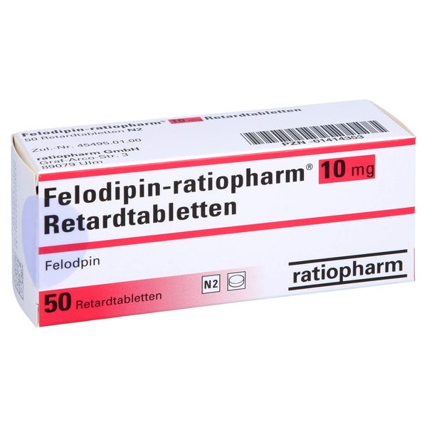 FELODIPIN-ratiopharm 10 mg Retardtabletten 50 St