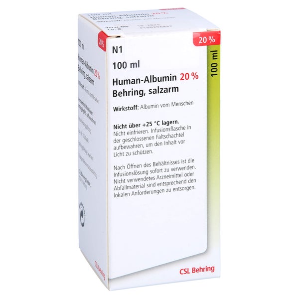 HUMAN ALBUMIN 20% Behring Infusionslösung 100 ml