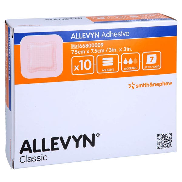 Allevyn Adhesive 7,5x7,5 cm haftende Wun 10 St