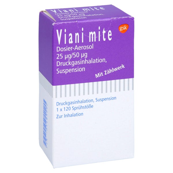 VIANI mite Dosier-Aerosol 25 µg/50 µg 120 Hub 120 Sp