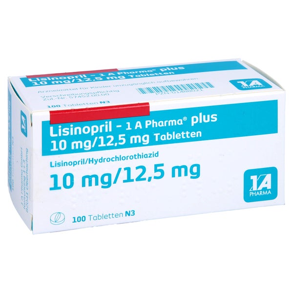 LISINOPRIL-1A Pharma plus 10 mg/12,5 mg Tabletten 100 St