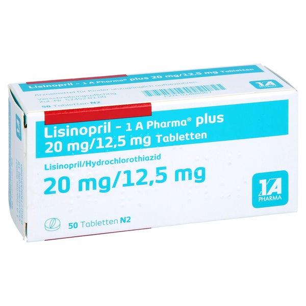 LISINOPRIL-1A Pharma plus 20 mg/12,5 mg Tabletten 50 St