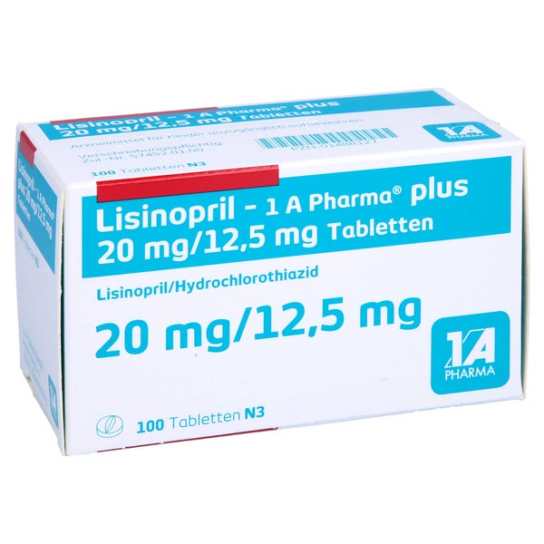 LISINOPRIL-1A Pharma plus 20 mg/12,5 mg Tabletten 100 St