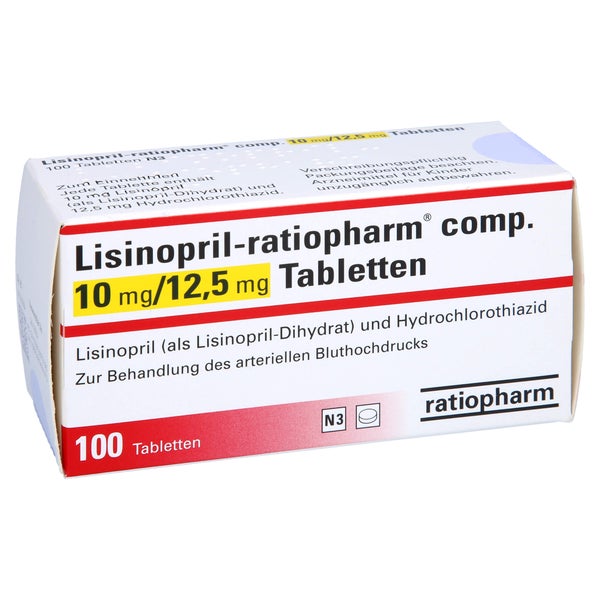 LISINOPRIL-ratiopharm comp. 10/12,5 mg Tabletten 100 St