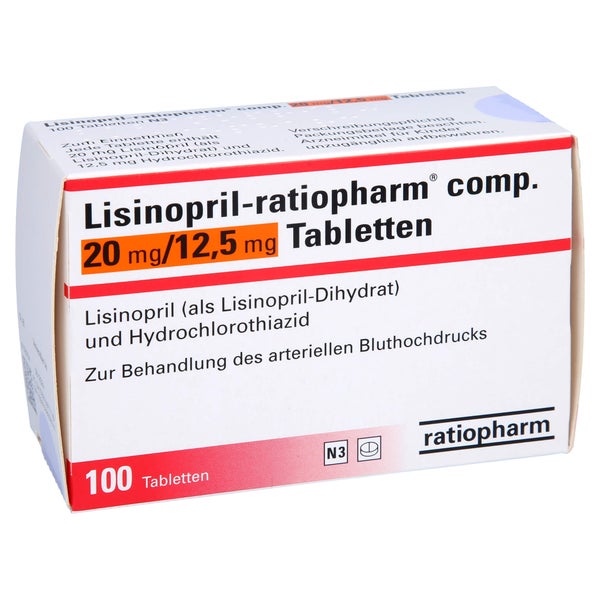 LISINOPRIL-ratiopharm comp. 20/12,5 mg Tabletten 100 St