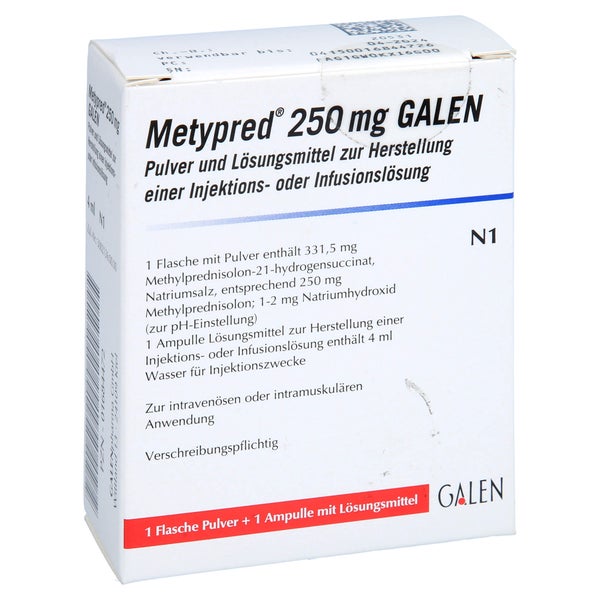 METYPRED 250 mg GALEN Plv.u.LM z.H.e.Inj./Inf.L. 1 St