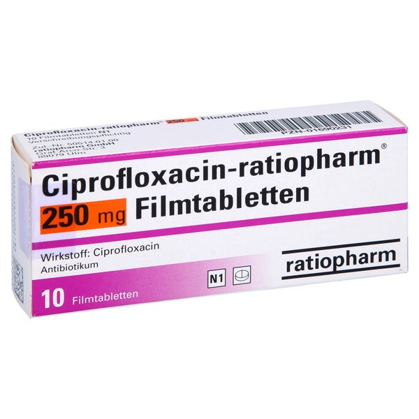 CIPROFLOXACIN-ratiopharm 250 mg Filmtabletten 10 St