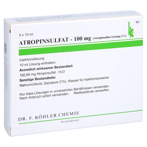 Atropinsulfat 100 mg Ampullen 5X10 ml