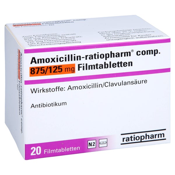 AMOXICILLIN-ratiopharm comp.875mg/125mg 20 St