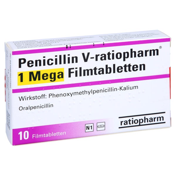 PENICILLIN V-ratiopharm 1 Mega Filmtabletten 10 St