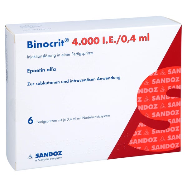 BINOCRIT 4.000 I.E./0,4 ml Inj.-Lsg.i.e.Fertigspr. 6X0,4 ml