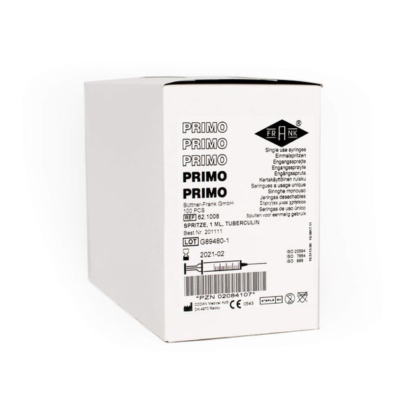 Primo Tuberkulinspritze 1 ml Luer 100X1 ml