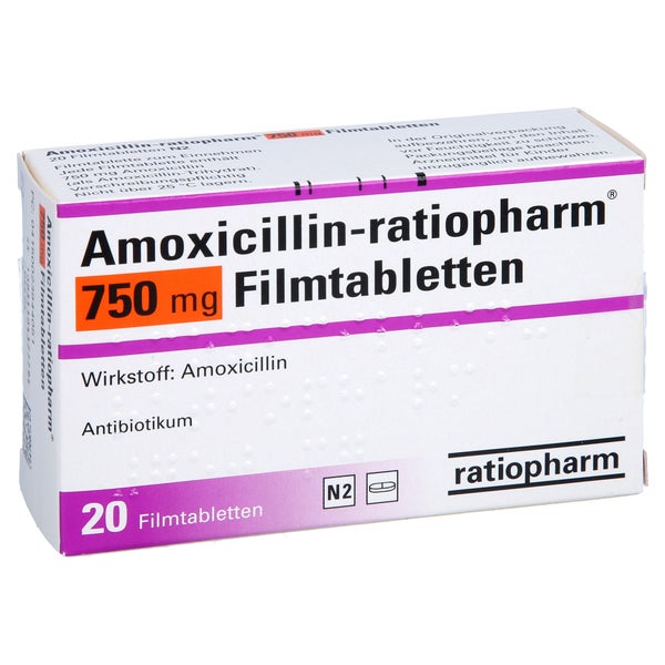 AMOXICILLIN-ratiopharm 750 mg Filmtabletten 20 St