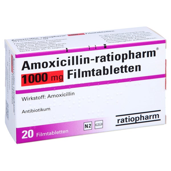 AMOXICILLIN-ratiopharm 1000 mg Filmtabletten 20 St