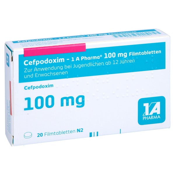 CEFPODOXIM-1A Pharma 100 mg Filmtabletten 20 St