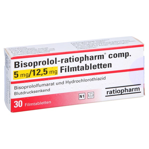 BISOPROLOL-ratiopharm comp.5 mg/12,5 mg Filmtabl. 30 St