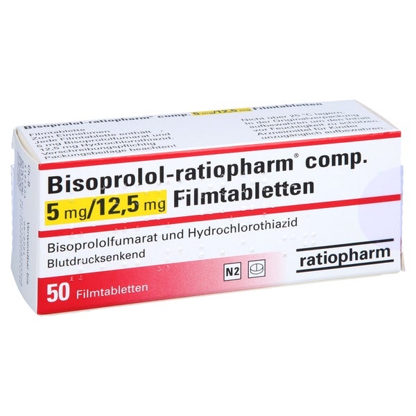 BISOPROLOL-ratiopharm comp.5 mg/12,5 mg Filmtabl. 50 St