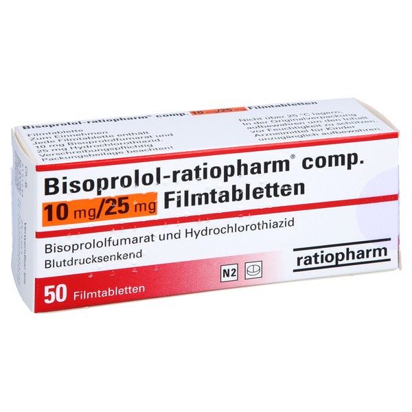 BISOPROLOL-ratiopharm comp.10 mg/25 mg Filmtabl. 50 St