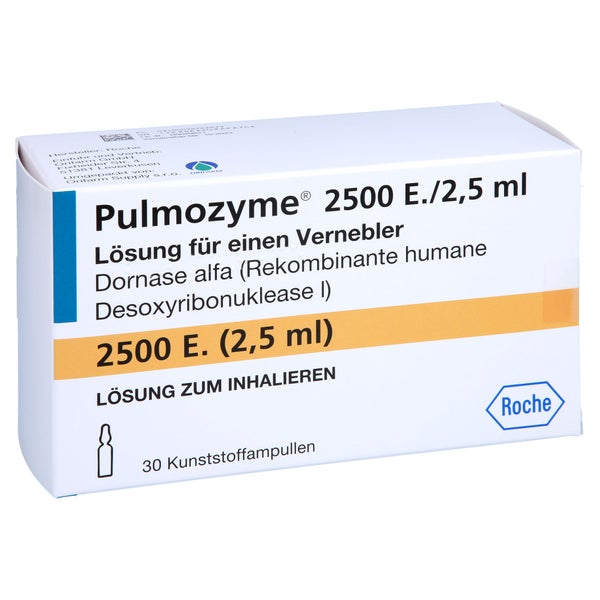 PULMOZYME 2.500 E./2,5 ml Lsg.f.Verneb.Kunsts.Amp. 30 St