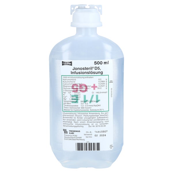 Jonosteril D 5 Plastik Infusionslösung 10X500 ml